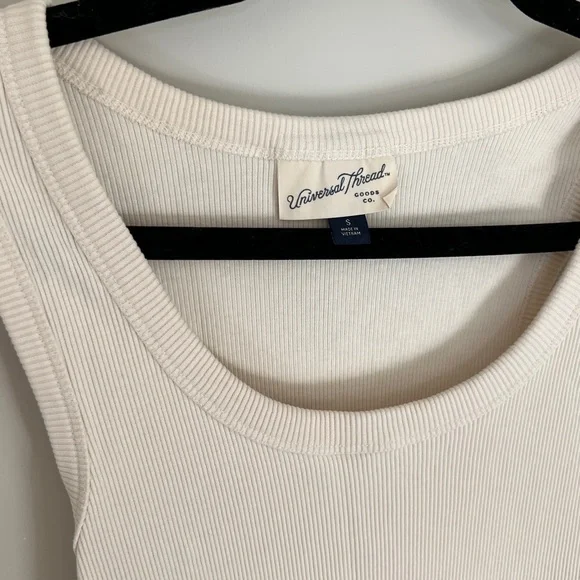 NWOT Ribbed Cream Bodycon Dress - Picture 4 of 8